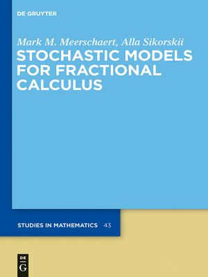 cover image of Stochastic Models for Fractional Calculus